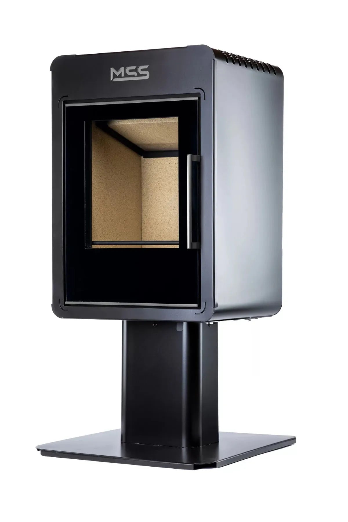 Designo Ayaklı Şömine Odun Sobası 8 Kw Gümüş İthal