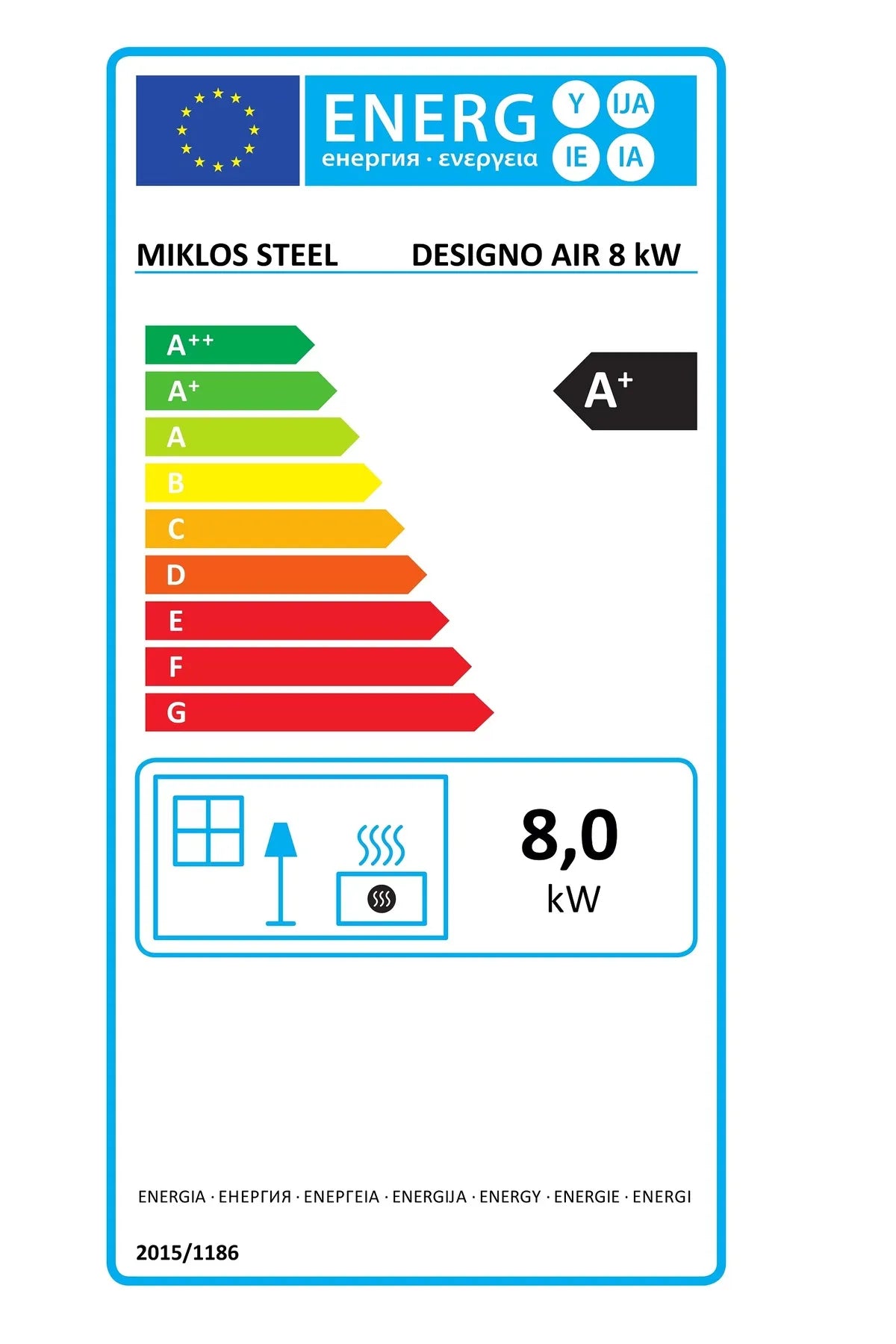 Designo Ayaklı Şömine Odun Sobası 8 Kw Gümüş İthal