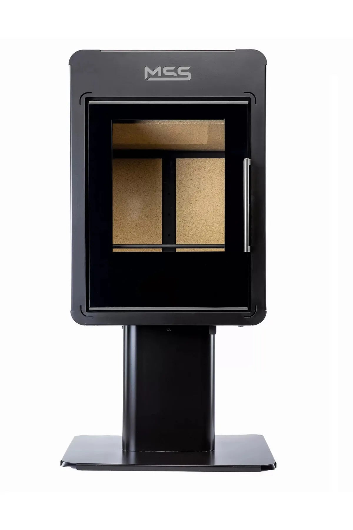 Designo Ayaklı Şömine Odun Sobası 8 Kw Gümüş İthal