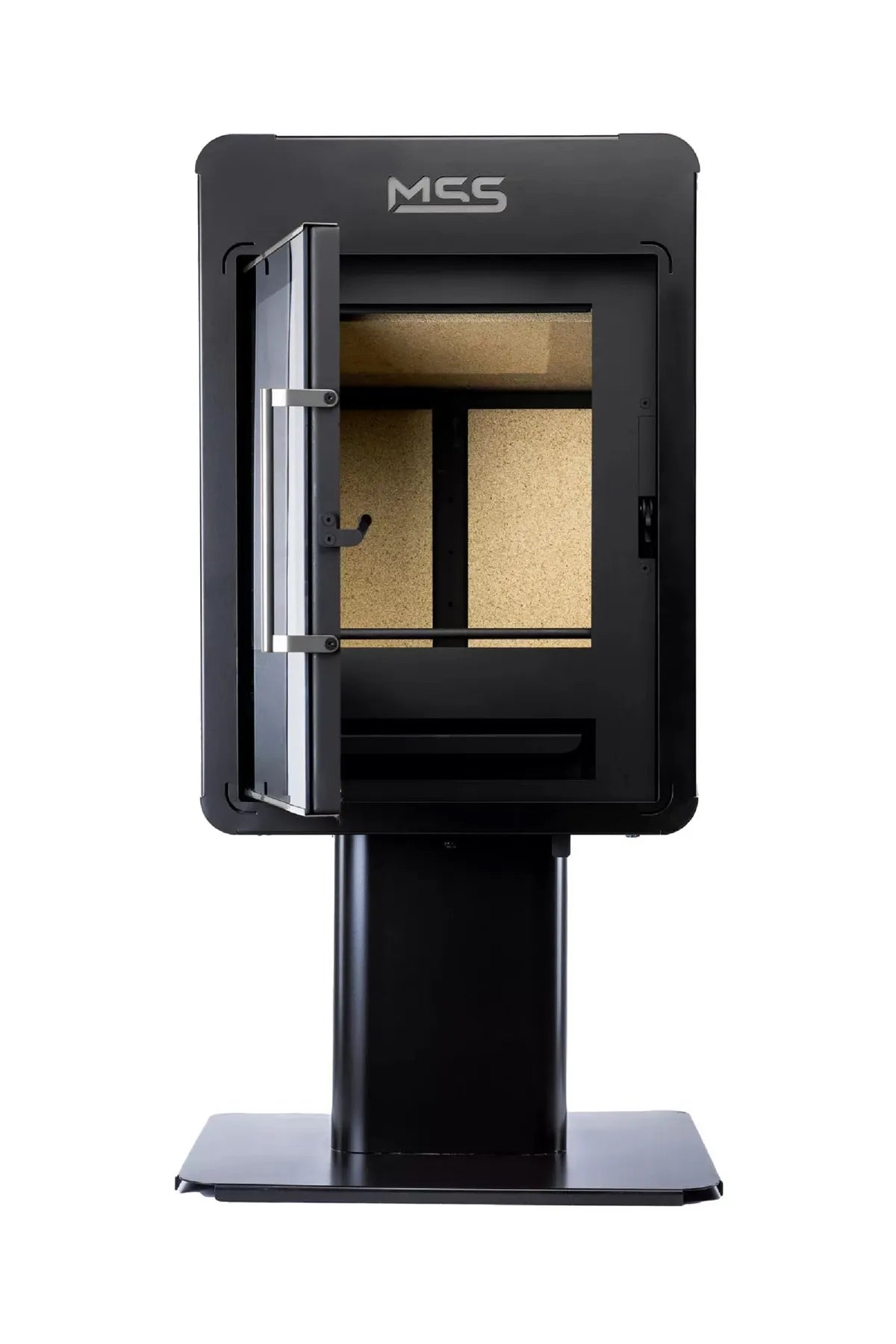 Designo Ayaklı Şömine Odun Sobası 8 Kw Gümüş İthal