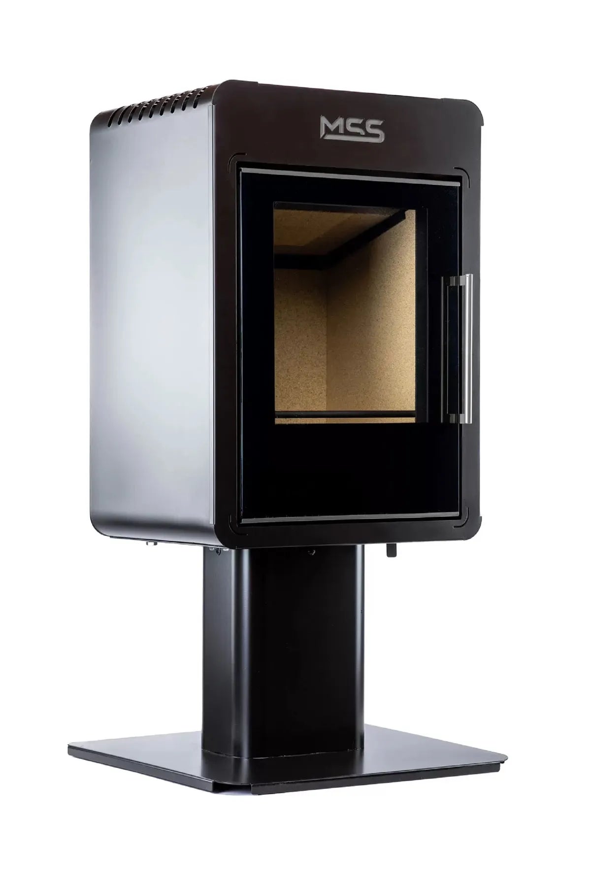 Designo Ayaklı Şömine Odun Sobası 8 Kw Gümüş İthal