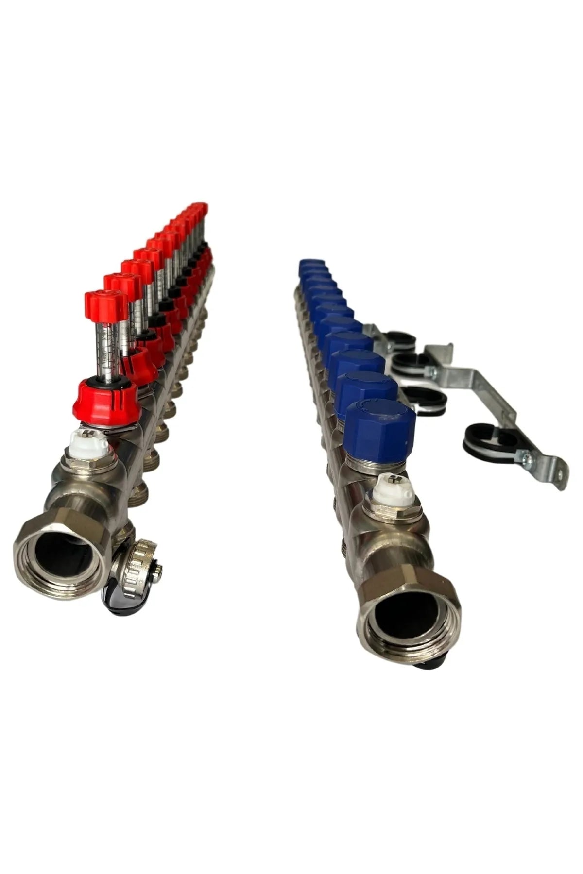 Set de colectoare pentru supape de încălzire prin pardoseală, 12 porturi, Vario S, oțel inoxidabil