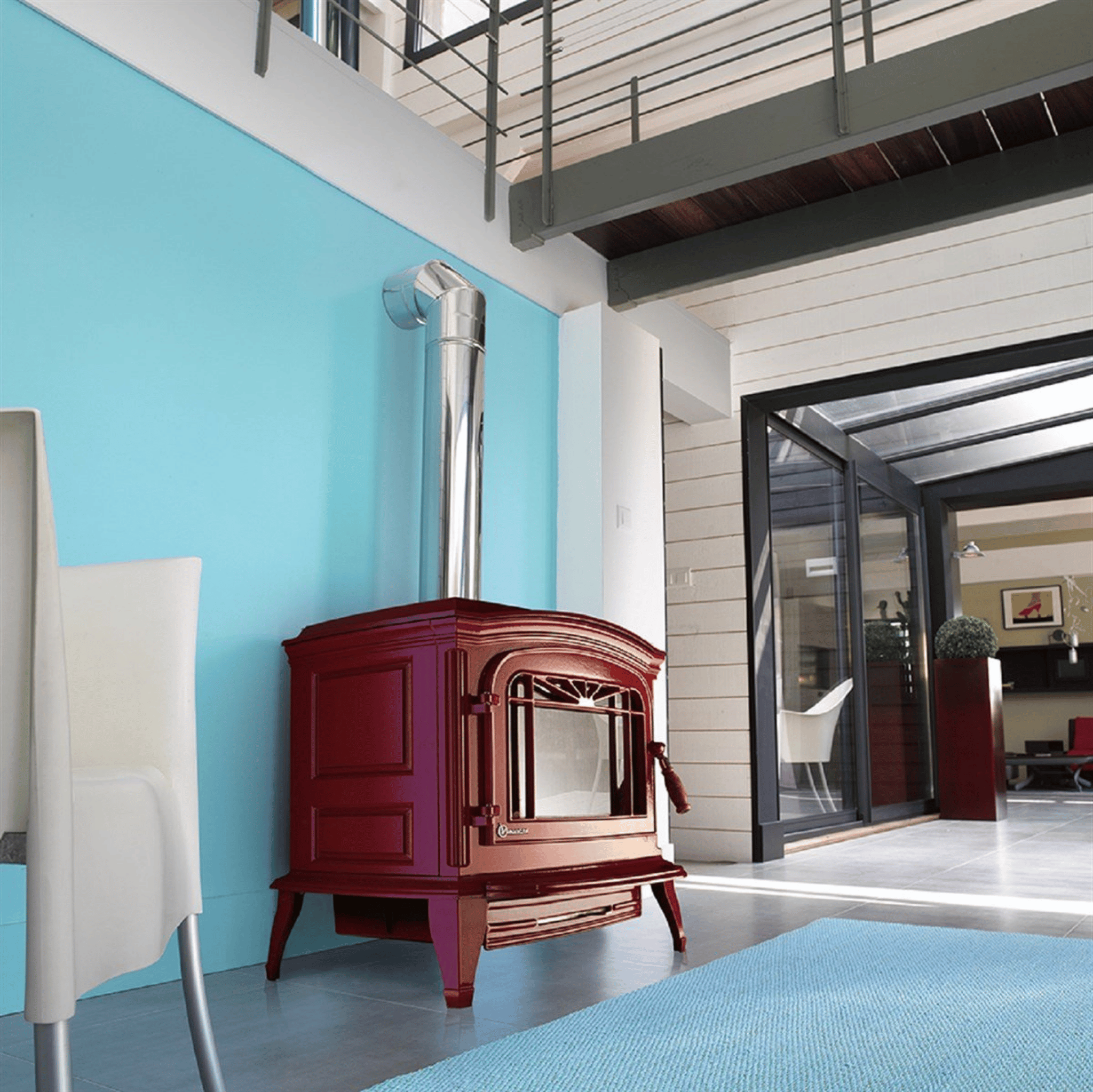 Invicta Bradford Döküm Odun Sobası Kırmızı 9173-47