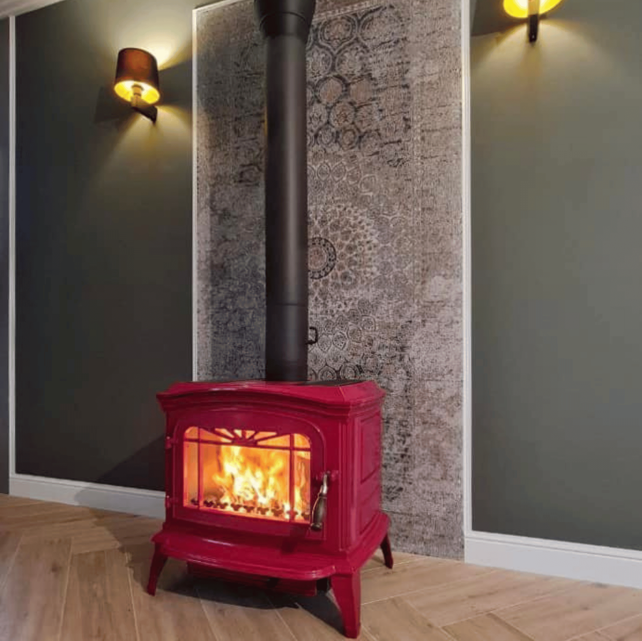 Invicta Bradford Döküm Odun Sobası Kırmızı 9173-47